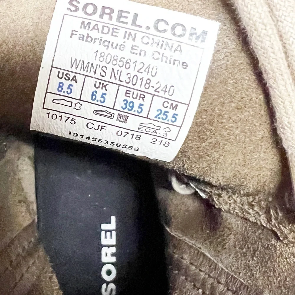 Sorel Womens Ash Brown Tan Joan of Arctic Wedge II Lace Up Leather Boot Sz 8.5